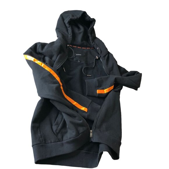 Boxraw Loma Black Jacket Hoodie Orange Stripe Mens Large - Picture 8 of 16